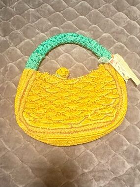 Viral TJ Maxx Pineapple Beaded Handbag with Green beaded Handle